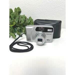 Pentax IQZoom 60S Film Camera Silver 35-60mm with Case Strap WORKING